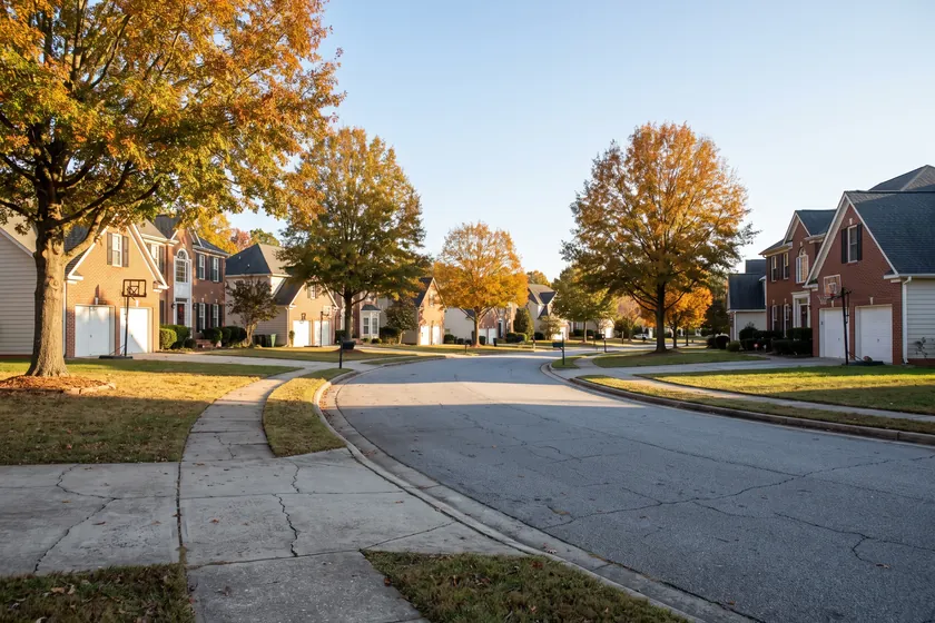 Streets and homes typical of Knightdale