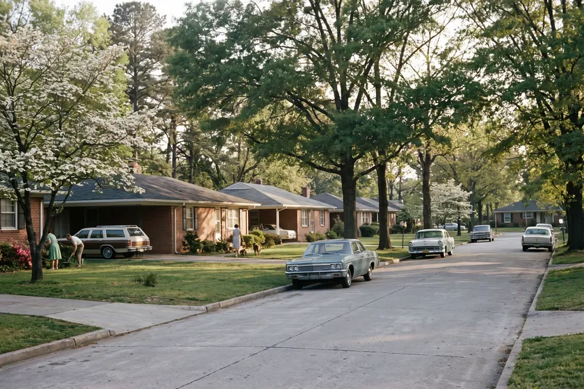 Streets and homes typical of Garner